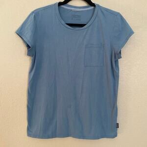 Patagonia Blue Crewneck Short Sleeve Tee Gorpcore Basic Lounge Women size Medium